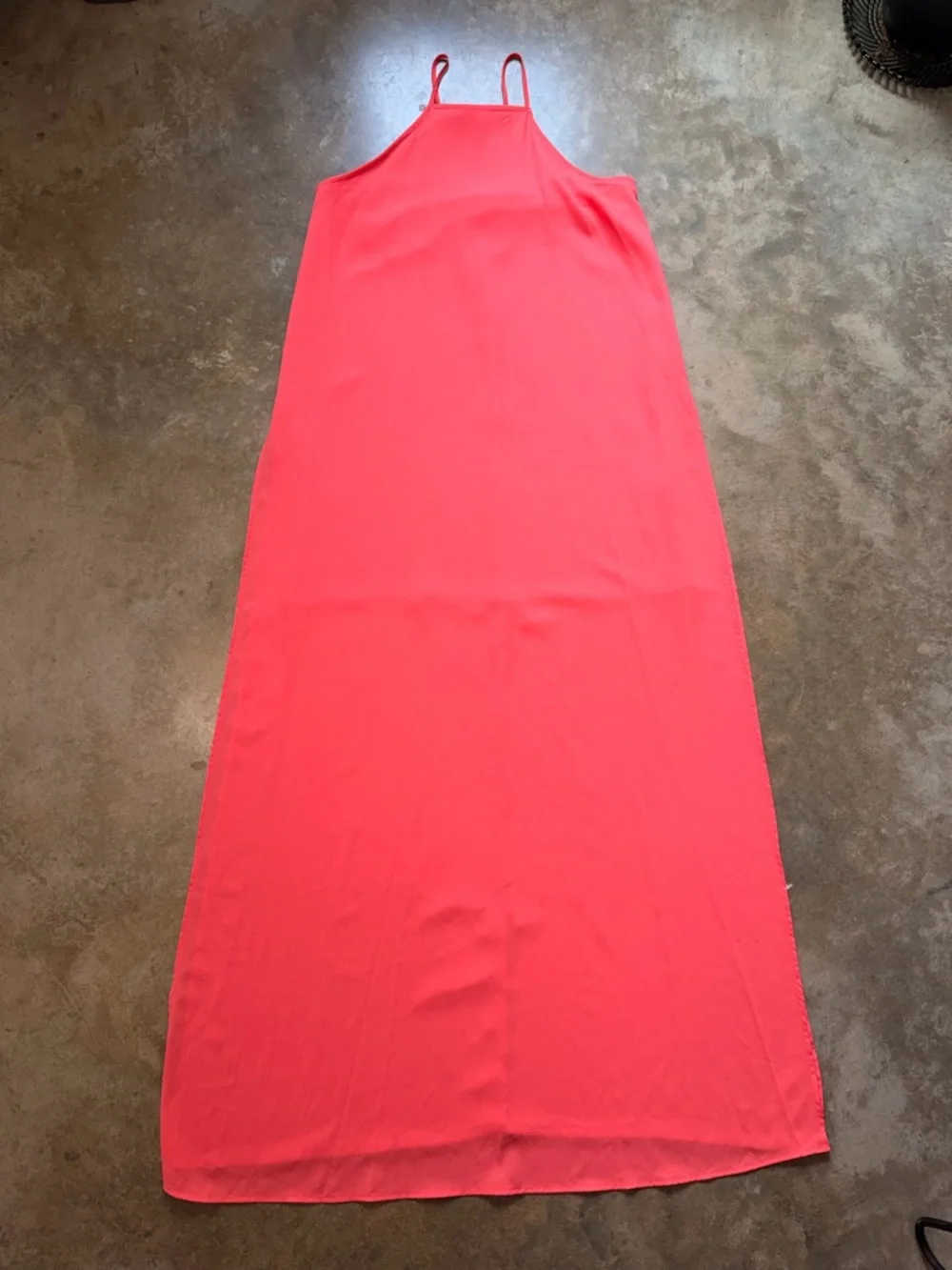 Gianni Bini Coral-Red Maxi Slip Dress - Picture 1 of 10